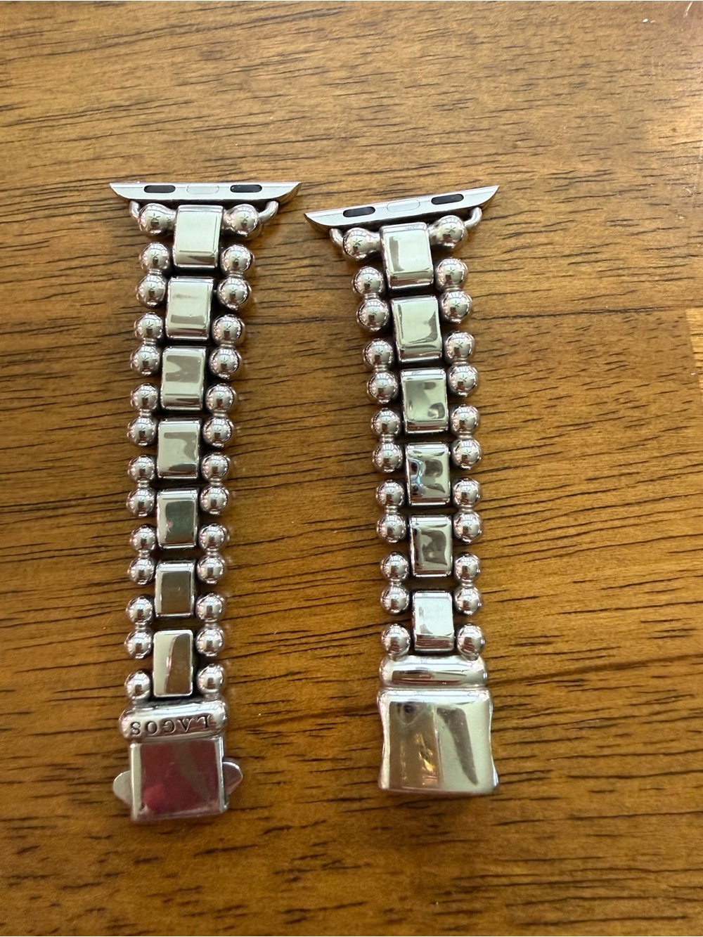 Lagos Caviar Apple Watch Band in stainless steel. - Picture 3 of 6